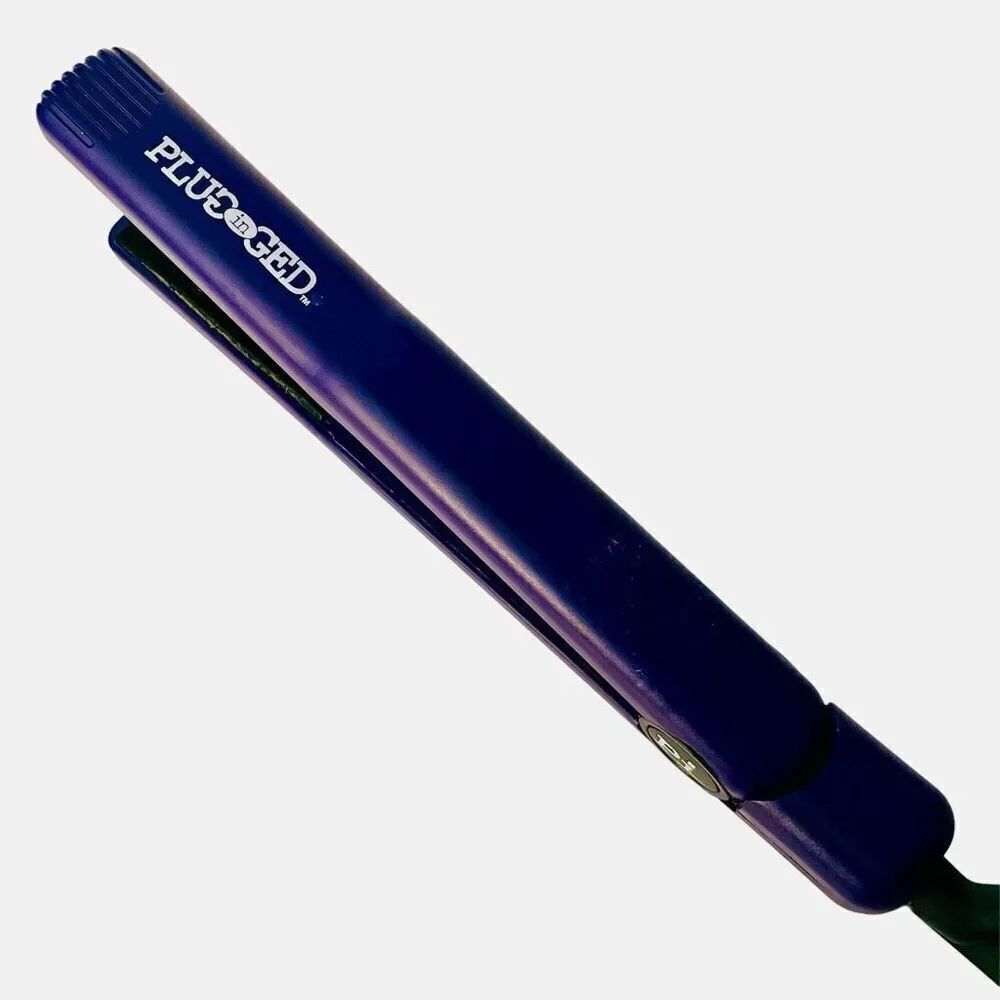 PLUG IN ged 1” ceramic tourmaline styling Purple Flat iron